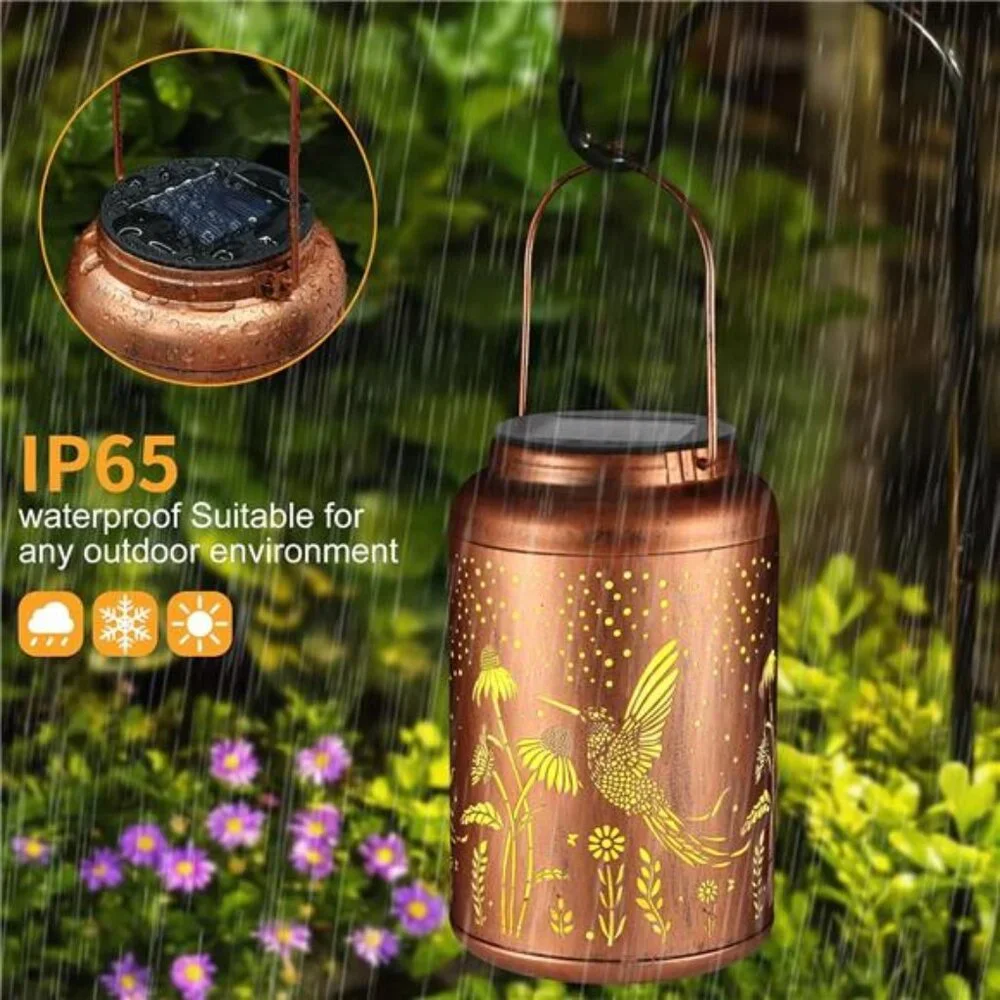 New Solar Lanterns Outdoor Waterproof Hummingbird Garden Decor Christmas Gifts